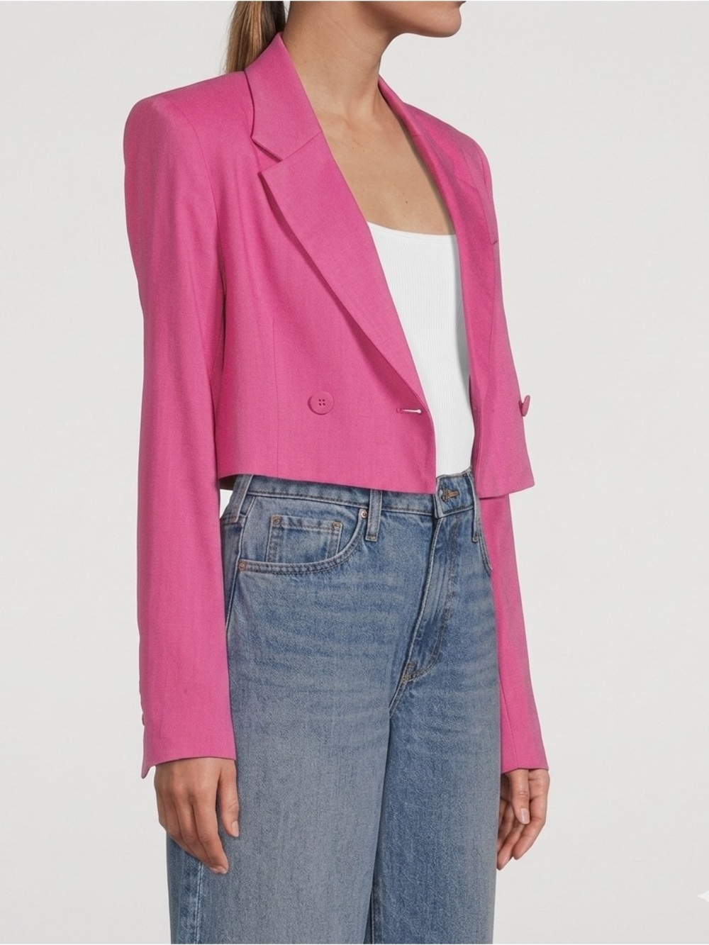 Avec Les Filles | Hot Pink Cropped Blazer | Sz M